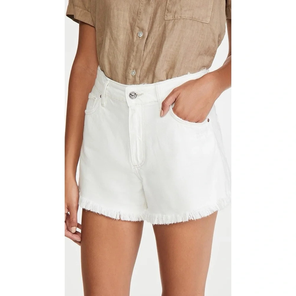 PAIGE White “Noella” Denim Shorts